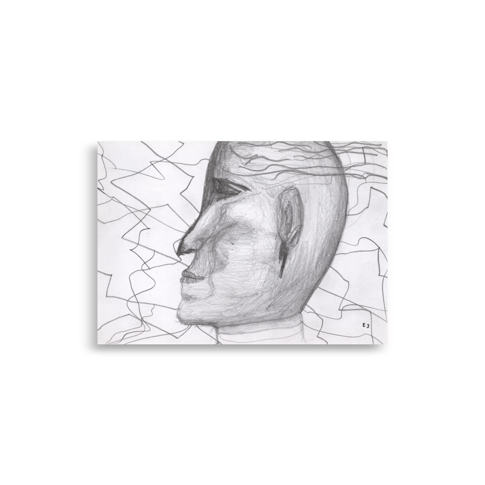 Side Face, Iconic expression of self confidence 8 1/2 x 11