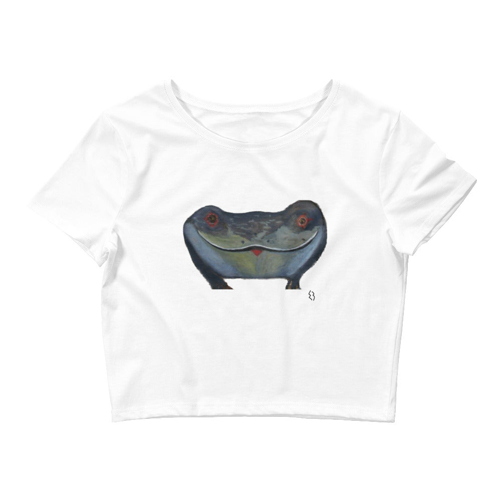 La Grenouille/crop top/Originally draw on a peice of wood, eyes naturaly designed by nature.