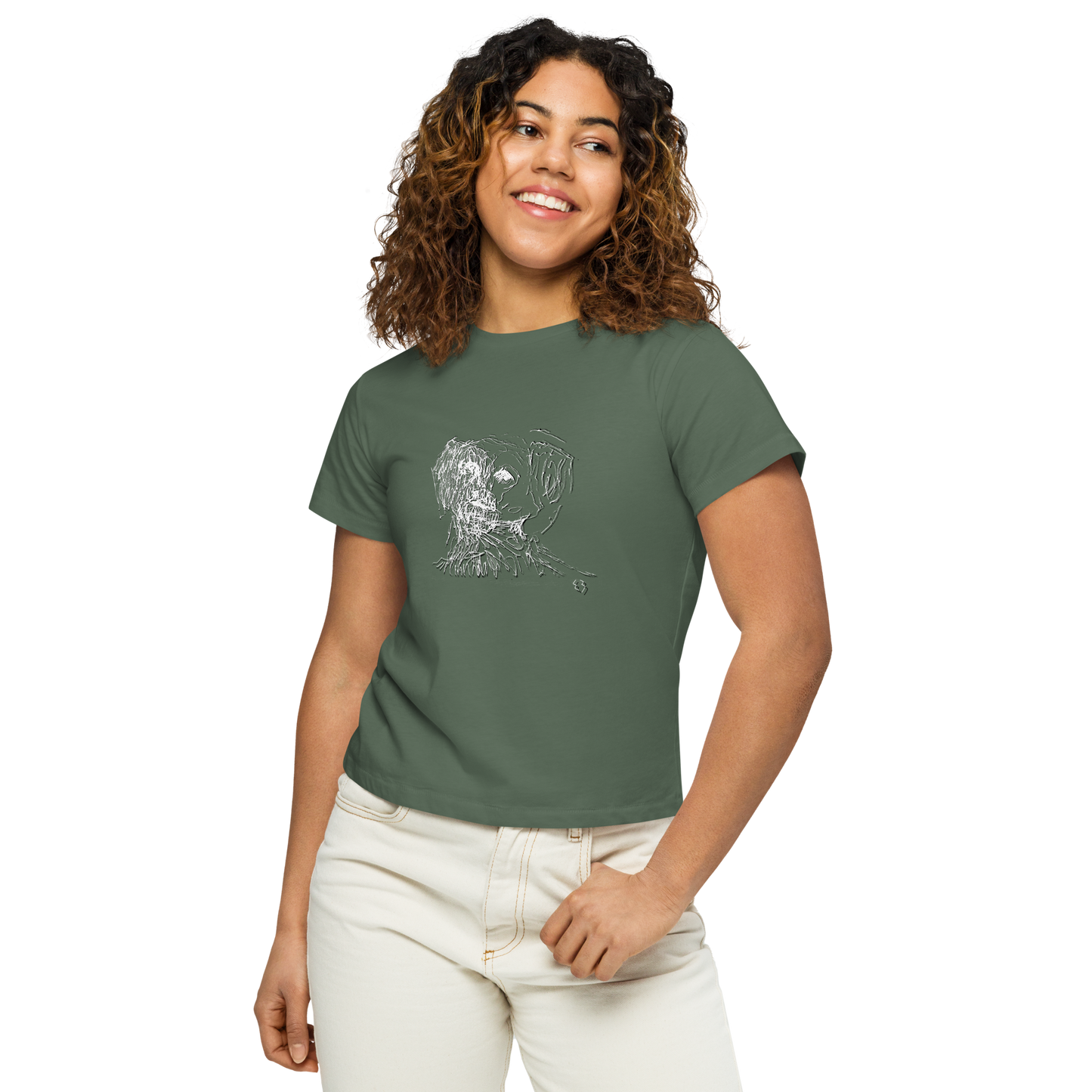 Logogram E 3 / high-waisted t-shirt