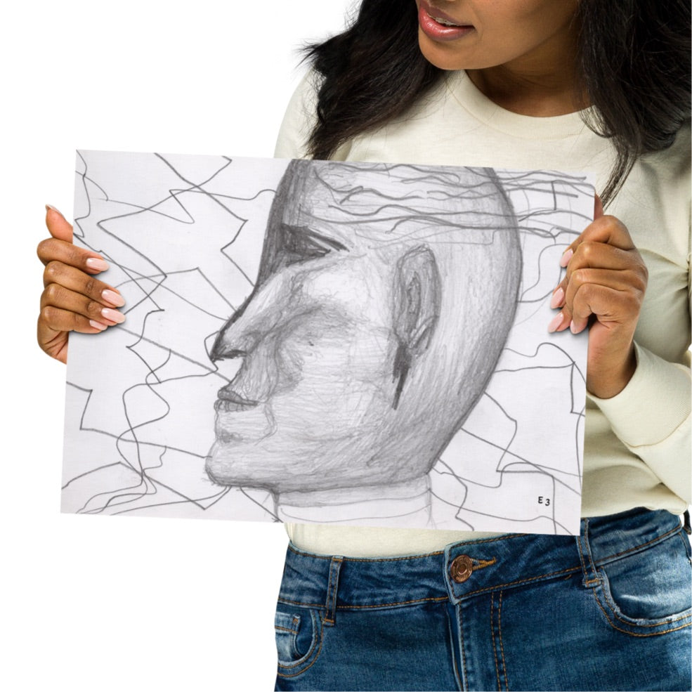 Side Face, Iconic expression of self confidence 8 1/2 x 11