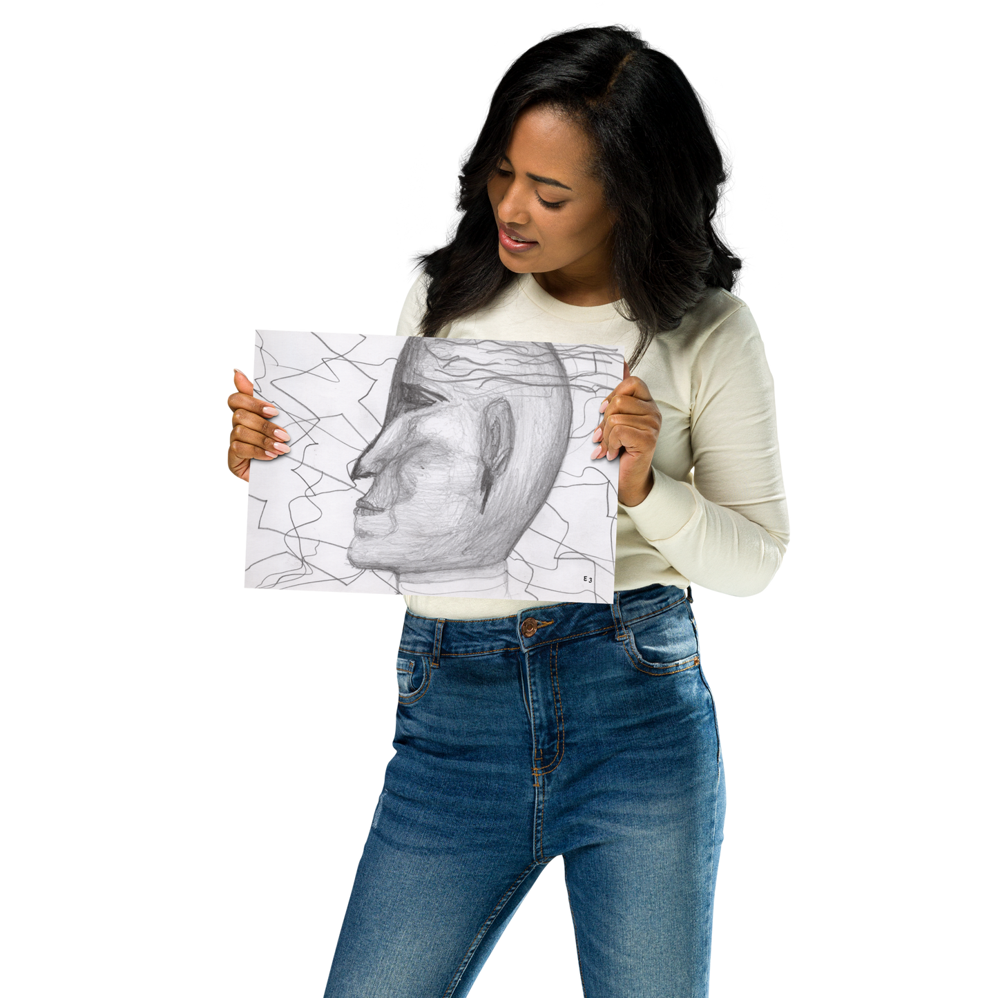 Side Face, Iconic expression of self confidence 8 1/2 x 11