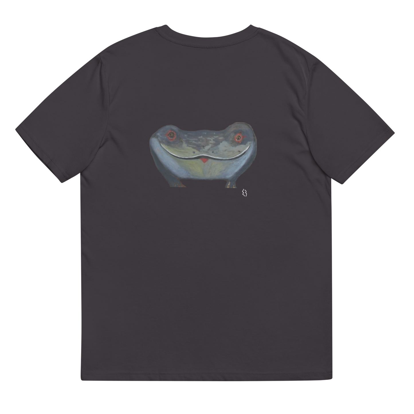 La Grenouille kiss me back and forth/Originally draw on a peice of wood, eyes naturaly designed by nature./La Grenouille/The Frog