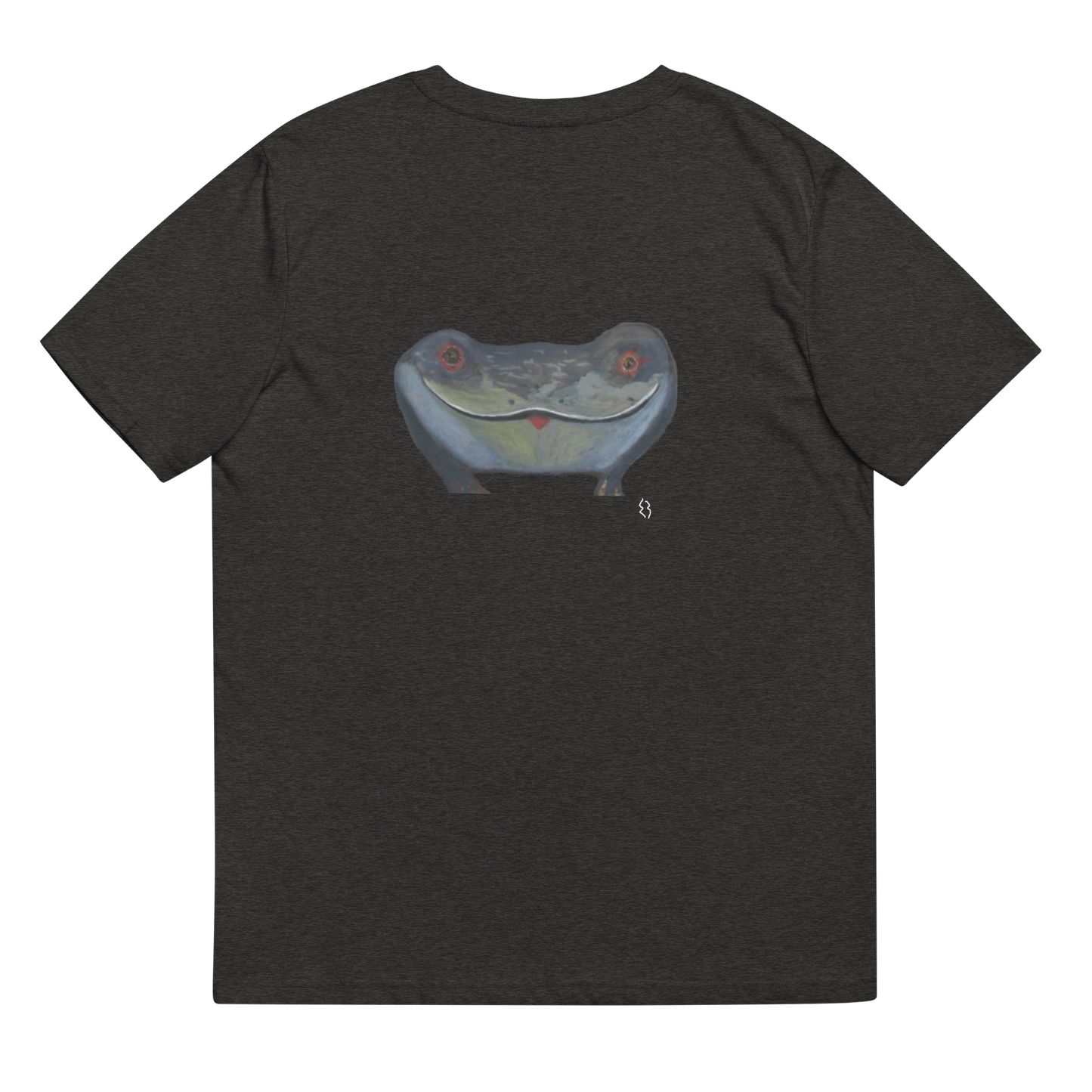 La Grenouille kiss me back and forth/Originally draw on a peice of wood, eyes naturaly designed by nature./La Grenouille/The Frog