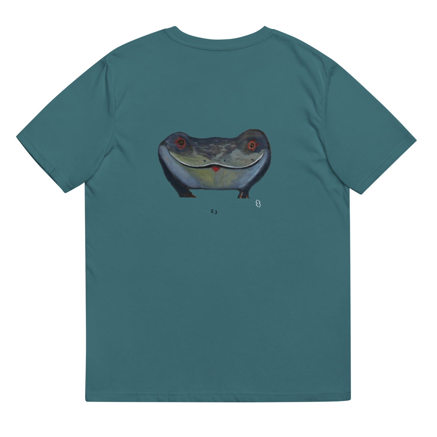 La Grenouille kiss me back and forth/Originally draw on a peice of wood, eyes naturaly designed by nature./La Grenouille/The Frog