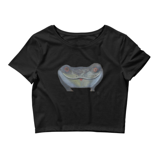 La Grenouille/crop top/Originally draw on a peice of wood, eyes naturaly designed by nature.